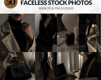 Dark Aesthetic Faceless Stock Photos, Girl Boss Images (PLR & MRR)