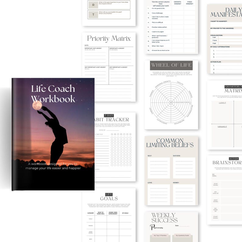 Life Coach Workbook | Canva Template, PLR & MRR (digital Download) - Etsy