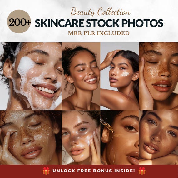 Diverse Skincare Stock Photos, Social Media Images (MRR PLR)