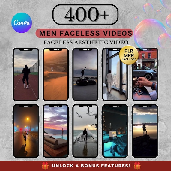 400+ Faceless Men Stock Videos, MRR PLR (Digital Download)