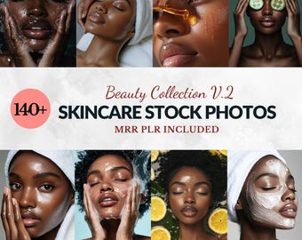 Melanin Skincare Stock Photos, Black Women Beauty Images (PLR, MRR)