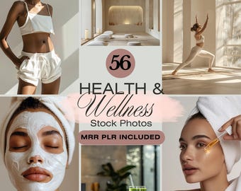 Wellness Stock Photos with PLR MRR Self Care and Holistic Lifestyle Photos for Content Creators, Plr Holistic Marketing Stock Images