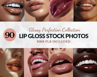 Lipgloss Stock Photos MRR PLR Model Lip Swatch Stock Images PNG, Melanin Women Stock Images For Branding Marketing Ai Lips Stock Models