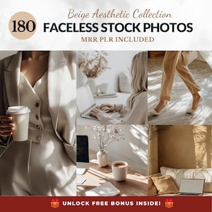 Aesthetic Faceless Stock Photos Girl Bundle With PLR MRR Stock Images Faceless Digital Marketing Content Boho Instagram Lifestyle Images
