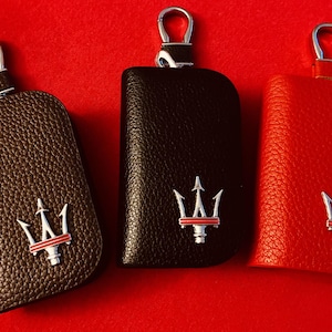 Luxurious Cowhide Leather Maserati Key Cover case in 3 Stylish colors