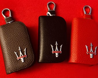 Luxurious Cowhide Leather Maserati Key Cover case in 3 Stylish colors
