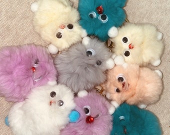 Cute Fur Owl Small Keychain, Bag Pendant, School Bag, Cute Hanging Ornament