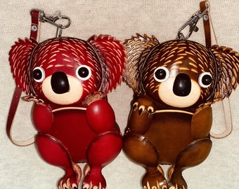 Cowhide small koala coin purse koala bag cute handbag key bag birthday gifts
