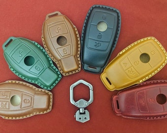Genuine Cowhide Leather Cover Sleeve for Mercedes-Benz Keyless Entry FOB