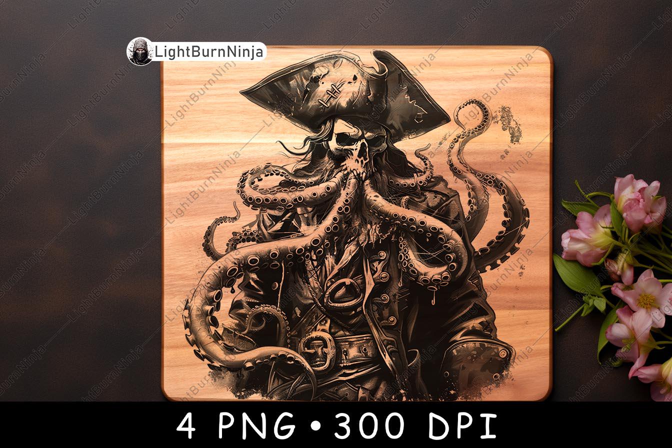 Pirate Captain Octopus Tentacles Hybrid Sea Anthropomorphic Laser File ...