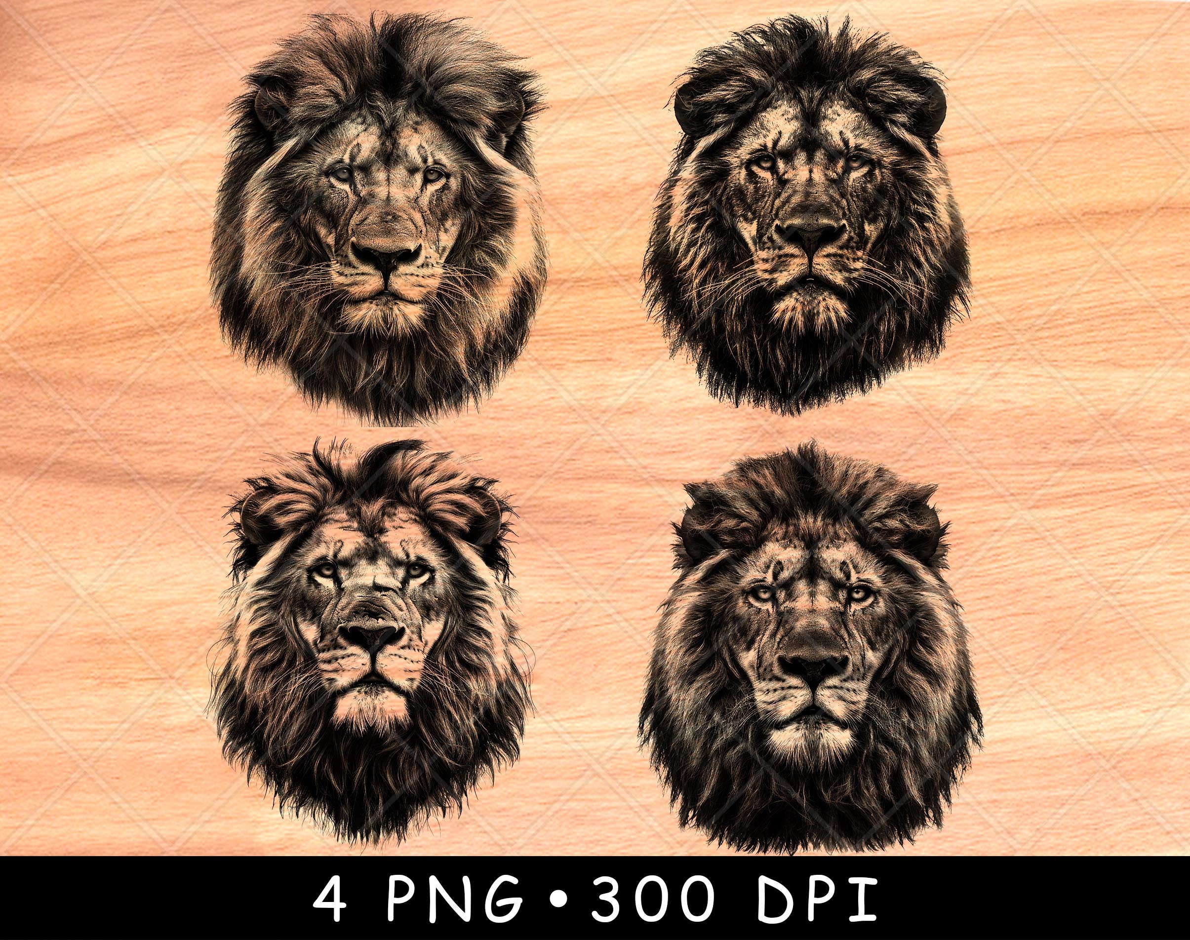 Lion Head Male Lion Laser Engraving African Wildlife Safari Decor