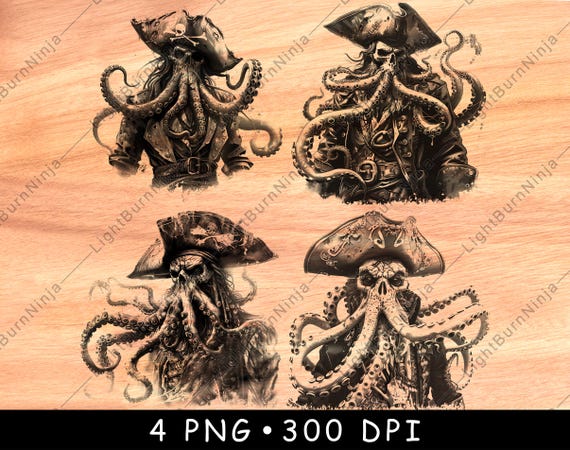Pirate Captain Octopus Tentacles Hybrid Sea Anthropomorphic Laser