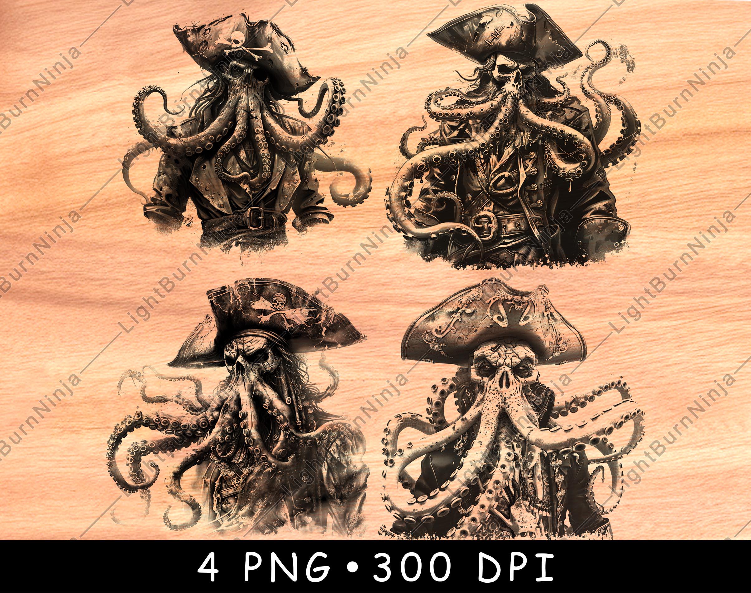 Pirate Captain Octopus Tentacles Hybrid Sea Anthropomorphic Laser