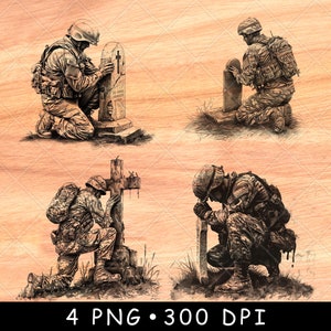 Soldado arrodillado, lápida, guerrero, aflicción, tristeza, luto, militar, archivo láser, quemar, escala de grises, pizarra, posavasos, imagen PNG en blanco y negro, grabar, CNC, madera
