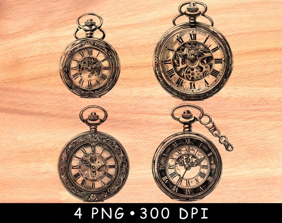 Intricate Gears Detailed Pocket Watch Antique Vintage Pocket Clock