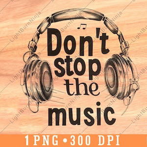 Kopfhörer Don't Stop the Music Text Audio Ton Dj Ausrüstung Laser Datei Brennen Graustufen Schiefer Untersetzer Schwarz Weiß PNG Bild Gravieren Cnc Holz