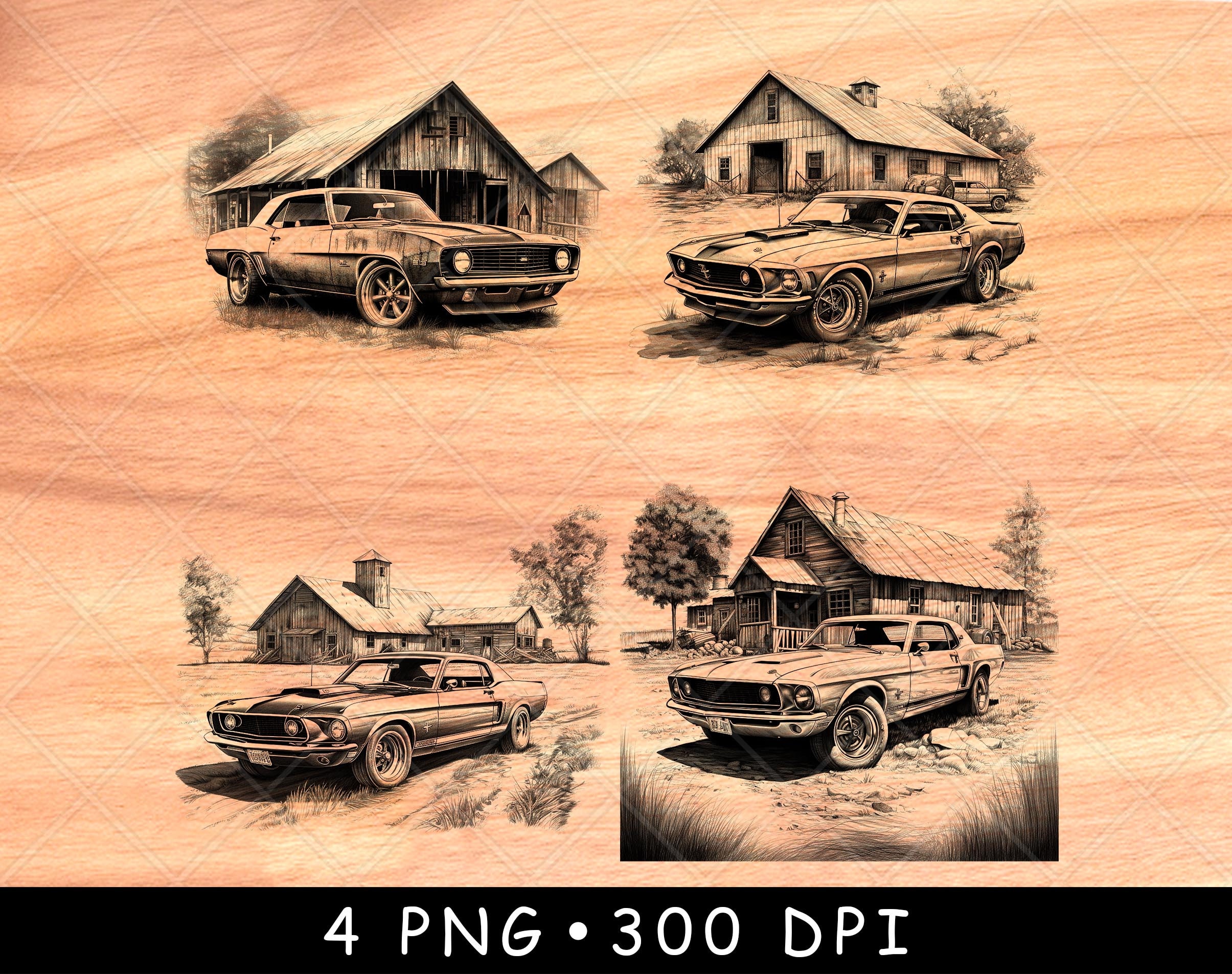 Muscle car pictures - Etsy México, image size:2410x1904