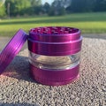 Cute Pink Custom Herb Grinder- Spice Grinder- Cool Grinders- Clear Transparent Grinder- 2.5" 4 Layer Tier Grinder- Zinc Alloy Grinder