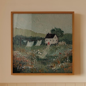 The Farmhouse, Oil Painting by E. Christine | Fine Art Print