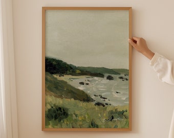 Coastline 01, Oil Landscape Painting by E. Christine- Fine Art Print