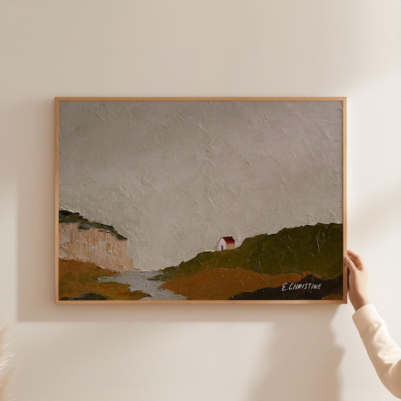 English Coast Oil Painting Print, Coastal Wall Art, Fine Art Glicee Poster