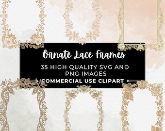 Ornate Lace Frames Clipart – Vintage SVG/PNG Designs