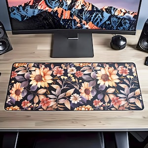 Cottagecore Desk Mat Dark Botanical Mouse Pad Floral Decor Whimsigoth Aesthetic Large Mouse Pad Fairy Desk Accessories Gothic Gaming Deskmat