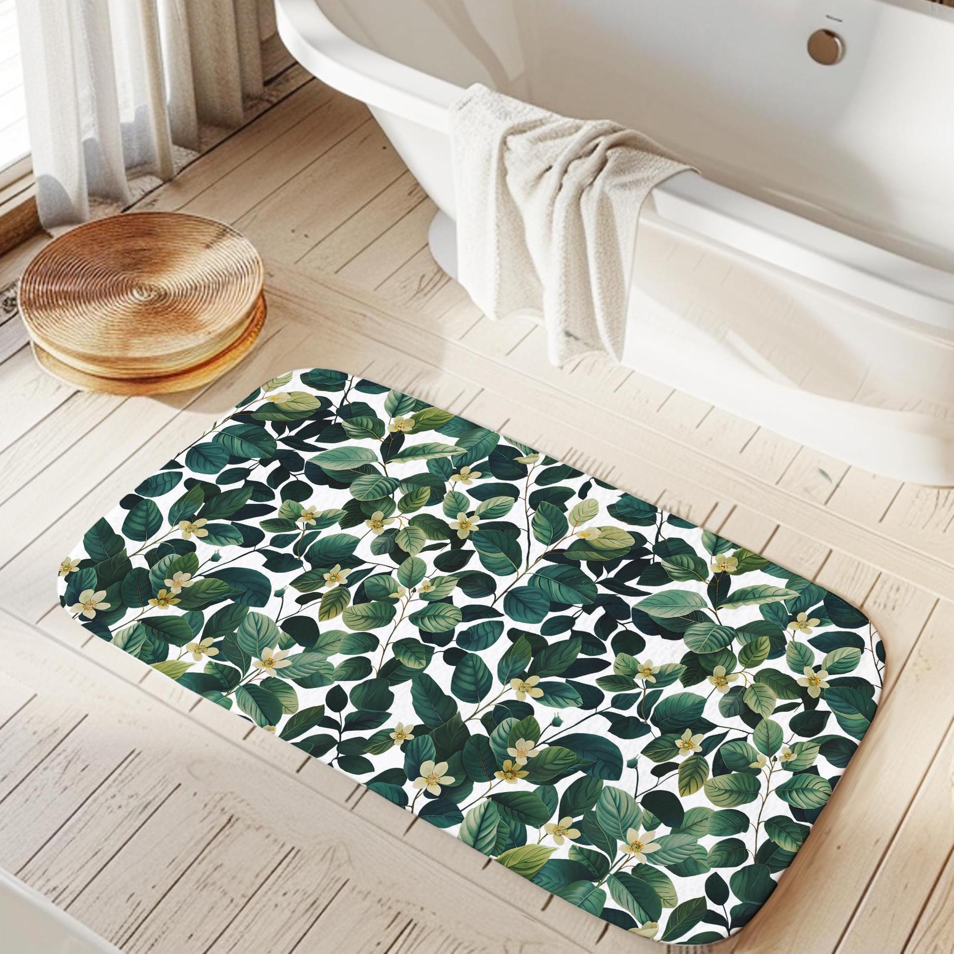 Cottagecore Bath Mat Green Shower Mat Farmhouse Decor Art Nouveau Bath ...