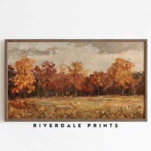 Samsung Frame TV Art Autumn,Vintage Fall Trees Tv Frame Art,Oil Painting Style TV Decor,Cozy Cottagecore Landscape,Digital Download,TV-169