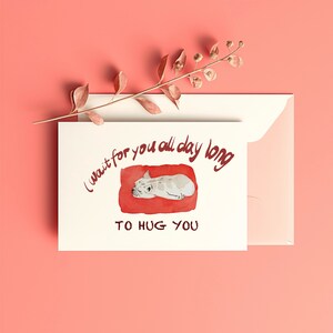 Conception de câlin de bouledogue français, cartes de voeux imprimables de remerciement pour animal de compagnie, carte mignonne et amusante, numérique, animal de compagnie, amour, câlin, cadeau, personnalisé