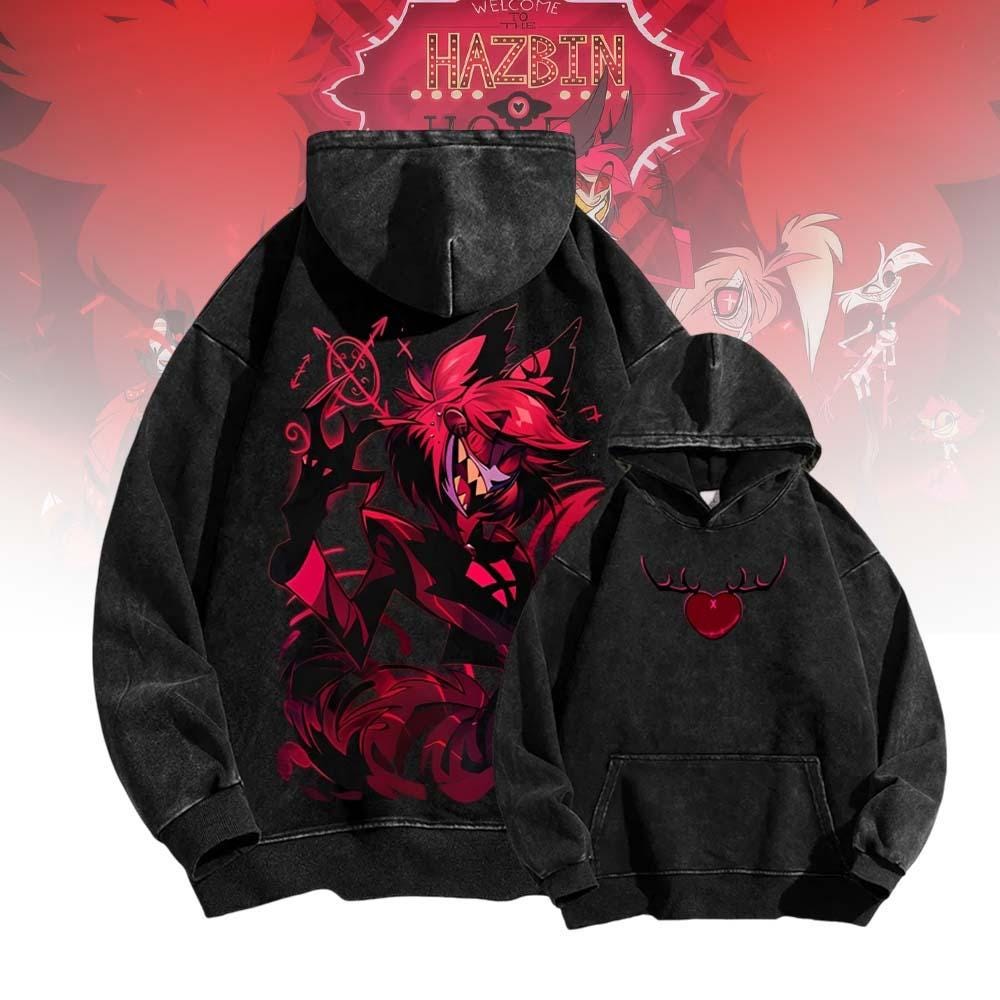 Hazbin hôtel dessin animé motif Anime sweat à capuche pour homme/femmes Hazbin hôtel pull à capuche sweat-shirts surdimensionnés Harajuku sweats