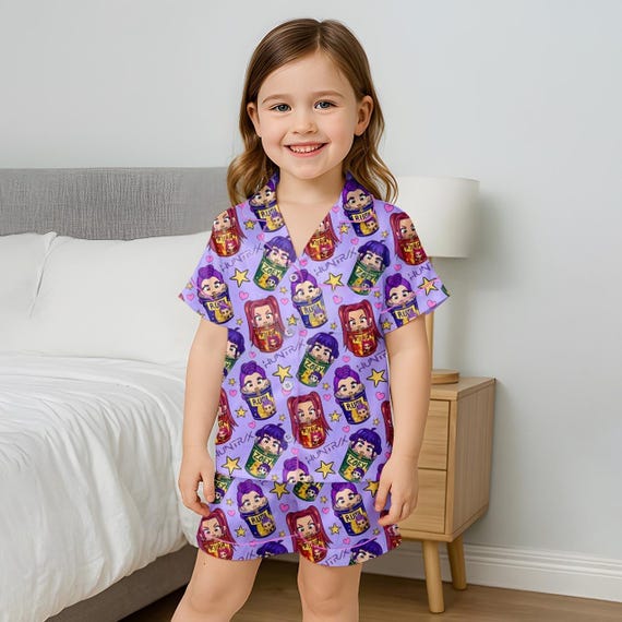Générique Kpop D-Demon H-Hunters Pyjama Enfant Fille 2 Pièces