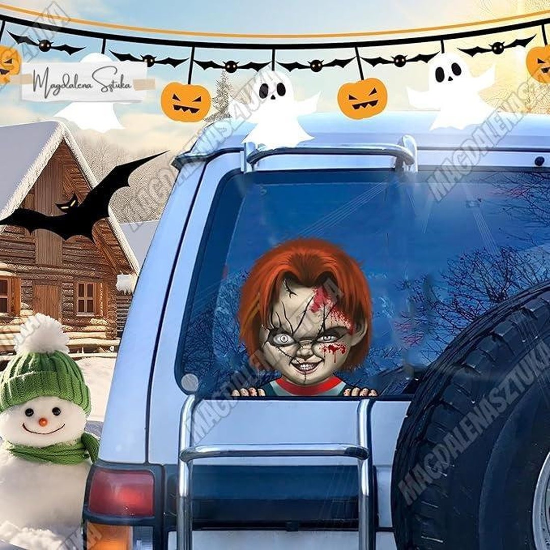 Chucky Sticker, Chucky Holographic Sticker, Halloween Movie Peeking ...