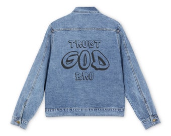 Trust God Bro Men's Denim Jacket