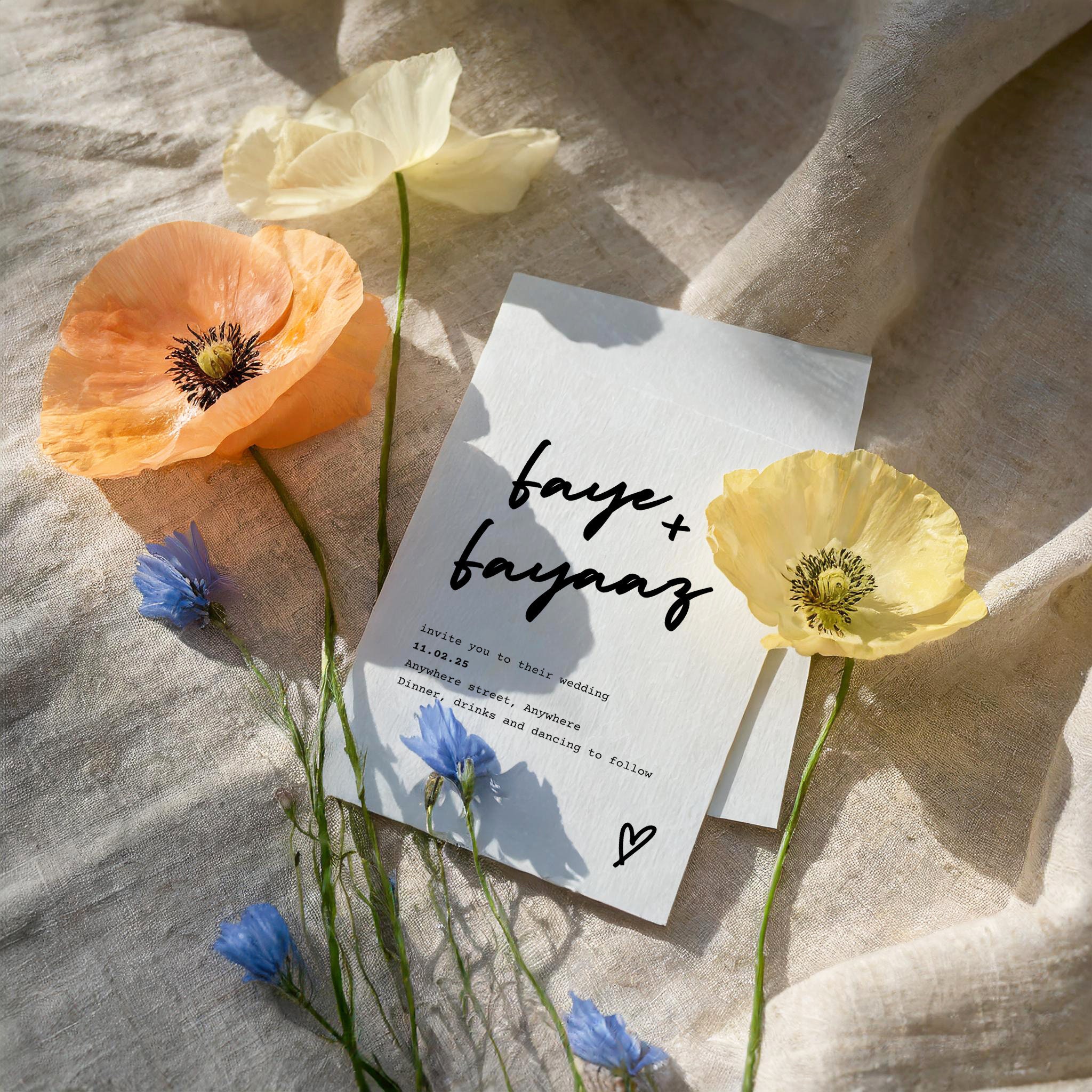 Editable Wedding Invite Suite · Digital Wedding Invitation · Cross My Heart Design · Editable Canva Template