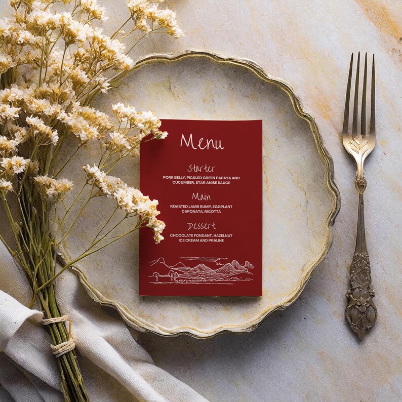 Editable Menu · Digital Menu Design · Wine Country Kisses Design ...