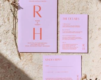 Minimalist Wedding Invitation Template | Editorial Design (Digital Canva Template)