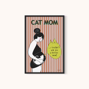 Download digitale, decorazione murale con mamma gatta, mamma gatta, festa della mamma, mamma amante dei gattini, mio caro gatto, messaggio dal mio gatto, animale domestico