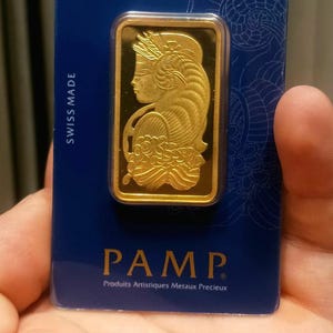 PAMP Suisse Gold-Plated Bar - Fortuna Design Collectible Bullion Replica,