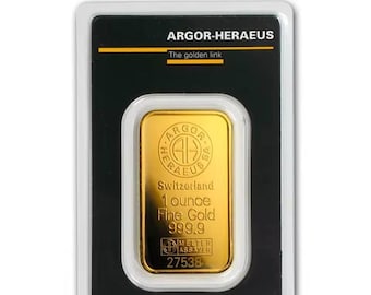 Lingotto Argor-Heraeus placcato oro 24K da 1 oncia