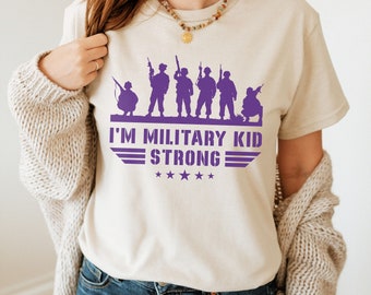 Purple Up for Military Kids Sweatshirt, I'm Military Kid Strong Shirt, Military Child Month Awareness Tee, Military Kid Support