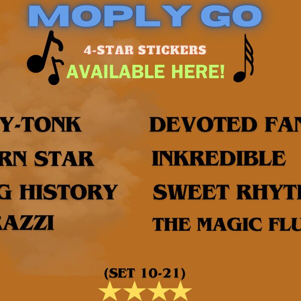 MoplyGO 4-Star stickers (Choose your Sticker from the Image)