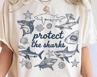 Protect The Sharks Shirt Gift For Shark Lover Shirt Ocean Conservation Shirt White Shark Shirt