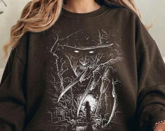 Camiseta Freddy Krueger Comfort Colors Sudadera vintage de película de terror Pesadilla en Elm Street Camiseta gráfica Temporada espeluznante Halloween Regalo de asesino en serie