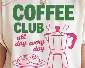 Coffee Lover Shirt, Retro Coffee Shirt, Coffee Club Tshirt, Foodie Gift, Aesthetic Shirt, Trendy Tee, Coffee Club Shirt