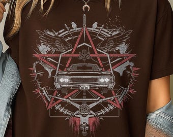 Supernatural Logo Shirt ,dean winchester shirt,dean winchester sweatshirt,sam winchester shirt,winchester brothers tshirt,sam and dea tee