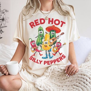 Silly Peppers T-shirt, Unique Graphic Tee, Funny Shirt, Silly Peppers Design, Comfortable Unisex T-shirt, Gift Idea