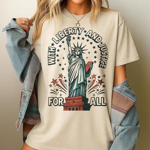 Liberty and Justice For All Shirt, BLM Equality T-shirt, 4th Of July Tee, Independence Day, Patriotic Shirt Civil, Fundamental Human Rights,