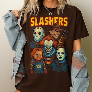 Slashers T Shirt, Retro Halloween Shirt, Horror Characters Tshirt, Horror MovieTee, Halloween Graphic Shirt