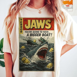 Jaws Shirt, Movie Gift Shirt, Retro Movie Fans Gift For Him Gift For Her, Jaws Vintage Graphic Tee